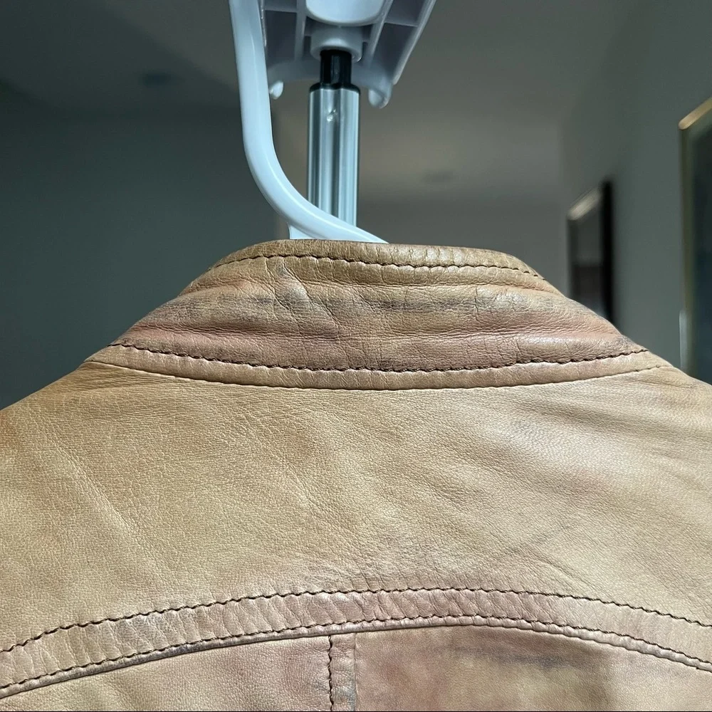 Vera Pelle Light Brown Natural Leather Jacket Women’s Size 44 - Picture 6 of 8